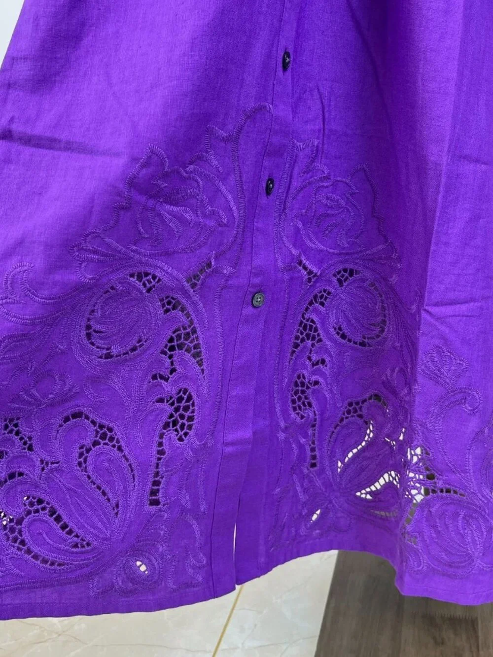 $398 NWOT Boden Mae Embroidered Linen Blend Long Sleeves Midi Dress Size 10 - Picture 11 of 16